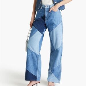 Frame Women’s High N Tight Patchwork High-rise Straight-leg Jean